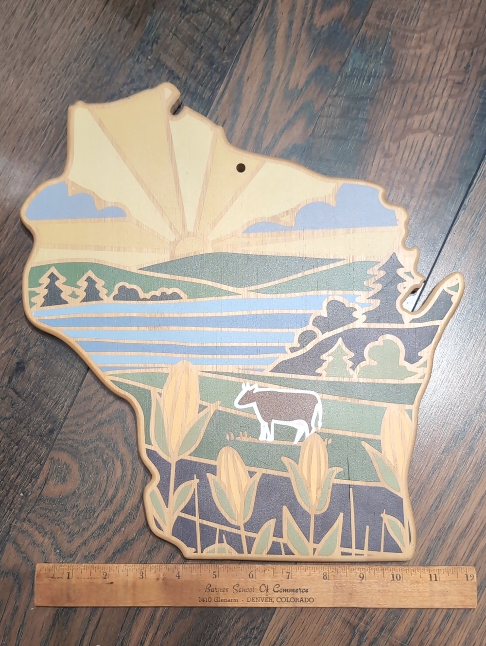 Totally Bamboo Board Wisconsin State Shaped Summer Strokes